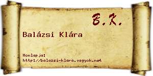Balázsi Klára névjegykártya