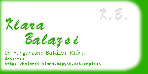 klara balazsi business card
