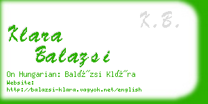 klara balazsi business card